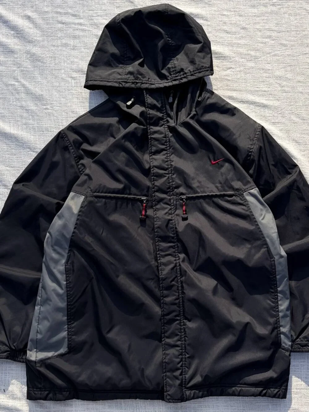 Vintage Nike Reversible Jacket Black/Grey Shell & Black Fleece, Size XL